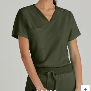 Women's Grey's Anatomy Active Spandex Stretch Olive Jogger Scrub Set | Small